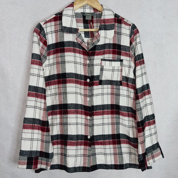 Natural Reflections Tops - Natural Reflections Women's Red Black White Plaid Button Down Shirt M